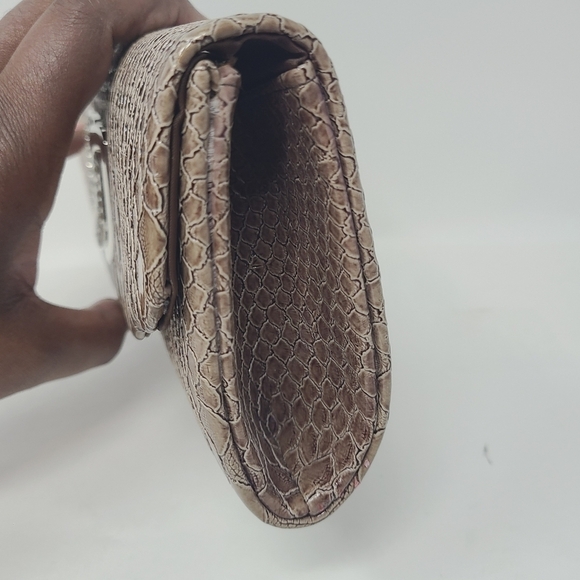 Bijoux Terner | Women's Tan or Brown Animal Skin Clutch Bag (One Size) - Picture 6 of 10